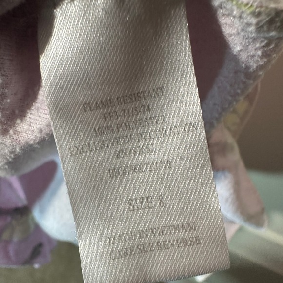 Disney Princess Flannel Granny Nightgown Pajamas Ariel Belle Tiana Pink‎ Girls 8 - Picture 4 of 5